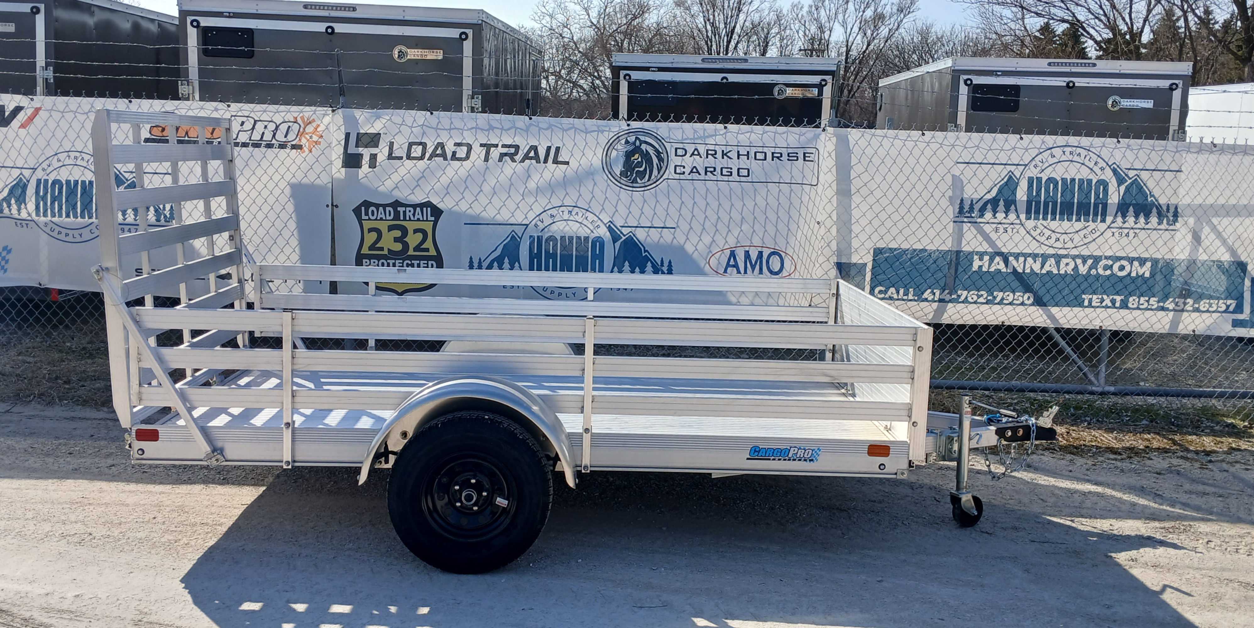 FlexHaul 64 X 10 All Aluminum Utility Trailer- Solid Front and Fence Sides Style-Straight Ramp